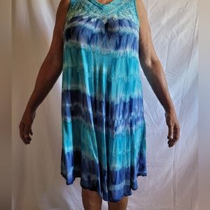 Free Style Light Blue and Turquoise Summer Dress